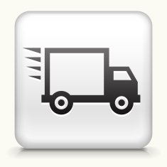Square Button with Shipping Truck