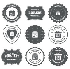 Sale gift box tag icons Discount symbols N47