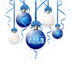 Christmas sale on blue ball