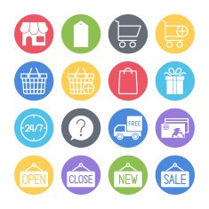 shopping icons set N28