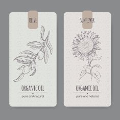Organic sunflower and olive oil label templates