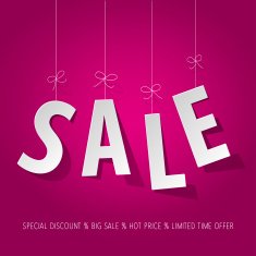 SALE paper letters on a pink background N2