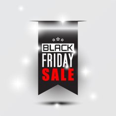 Black Friday sale design ribbon