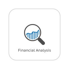 Financial Analysis Icon Business Concept Flat Design