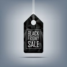Black friday sale price tag Low poly vector background Sales