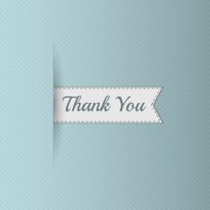 Realistic Ribbon with Thank You Text N2