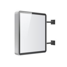 Realistic light box template on white background N7