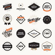 Set of vintage style premium quality badges and labels