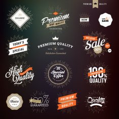 Vintage style premium quality badges and stickers for designers