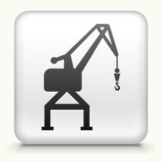 Square Button with Shipping Crane