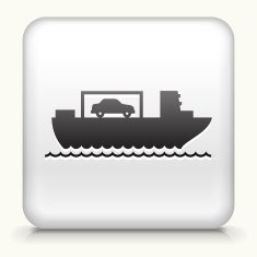 Square Button with Boat Shipping Cars