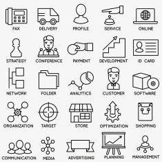 Set of seo and internet service icons - part 6