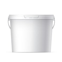 Cool Realistic White plastic bucket Vector
