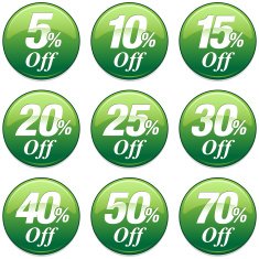 Shopping Sale Discount Badge in Green