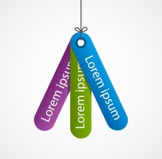 Colorful Labels Tags on a thread Modern infographic options banner N2