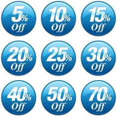 Shopping Sale Discount Badge in Blue