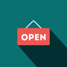 Vector open door sign