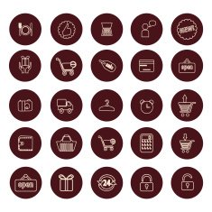 Shopping and Retail related icons set - Simplines series