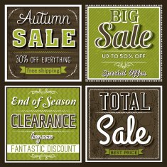 Square banners with sale offer vector N3
