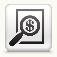 Square Button with Money Searching
