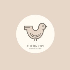 Chicken logo painted in black and white on a background