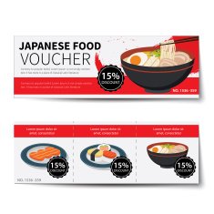 japanese food voucher discount template design
