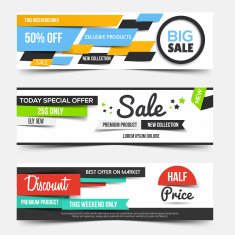 Collection of Sale Discount Styled Banners N3
