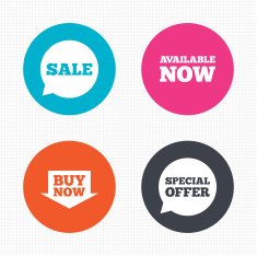 Sale icons Special offer speech bubbles symbols N42