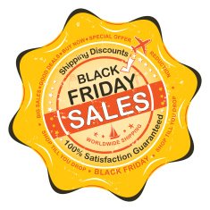 Black Friday Sales grunge sticker for print
