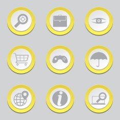 SEO Internet Sign Yellow Vector Button Icon Design Set 10 N12