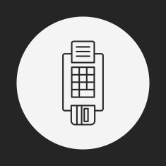 Credit card machine line icon N8