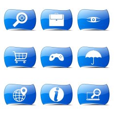 SEO Internet Sign Blue Vector Button Icon Design Set 10 N13