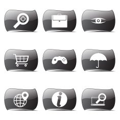 SEO Internet Sign Black Vector Button Icon Design Set 10 N13