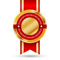 Premium golden and red Best Seller label with -Best choice- N2