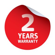 Red vector sticker text TWO YEARS WARRANTY