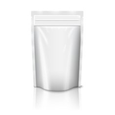 Blank realistic plastic zipped pouch isolated on white background with
