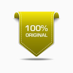 100 Percent Original Yellow Label Icon Vector Design