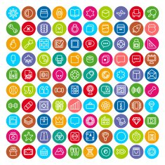 100 Universal Plain Icons Set 3