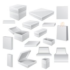 White boxes isolated on white