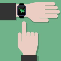 smart watch with shopping icon