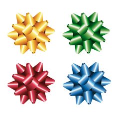 Collection from realistic beautiful bows