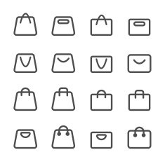shopping bag icon set line version vector eps10 N2
