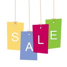 Price labels Sale shopping bags