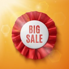 Big sale realistic red fabric award ribbon N4
