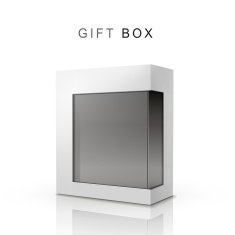 white gift box with a transparent plastic window N2