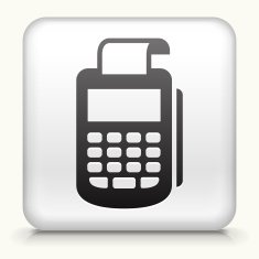 Square Button with Cash Register N2