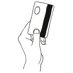 credit card in hand vector illustration