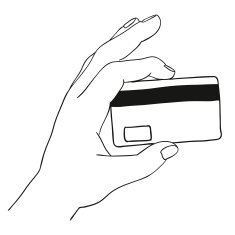 credit card in hand vector doodle