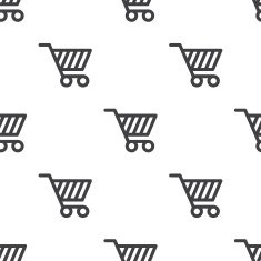 shopping cart vector seamless pattern N2