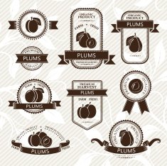 Plum labels collection
